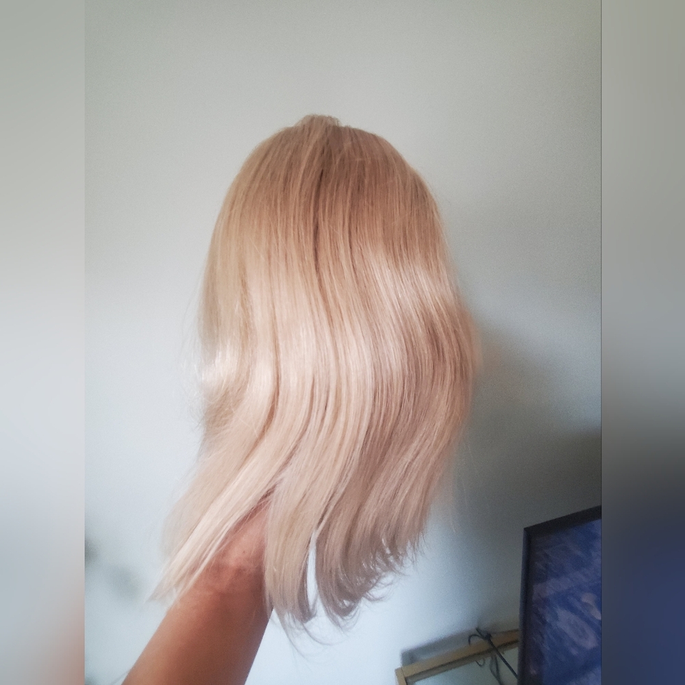 18" real hair blonde wig